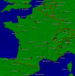 Frankreich Städte + Grenzen 792x800